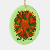 Feliz Navidad Sunny Peppers Keramisch Ornament (Rechts)
