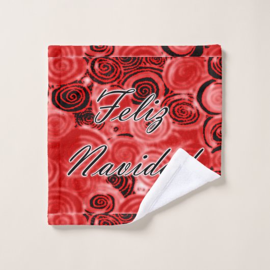 Feliz Navidad Swirls Bad Handdoek (Wasdoekje)