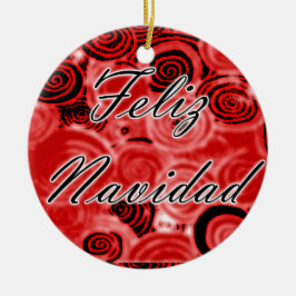 Feliz Navidad Swirls Keramisch Ornament