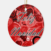 Feliz Navidad Swirls Keramisch Ornament (Links)