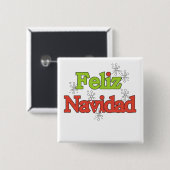 Feliz Navidad T-shirts en cadeautjes Vierkante Button 5,1 Cm (Voorkant /achterkant)