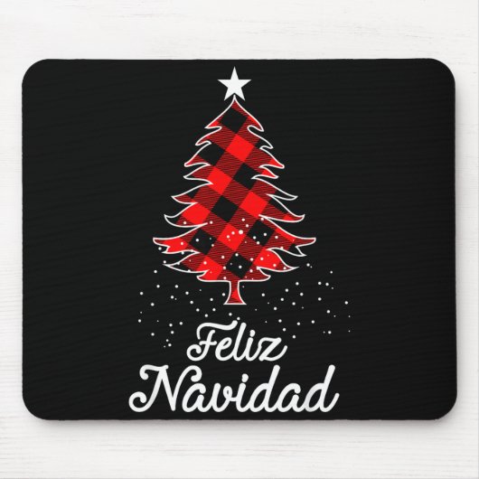 Feliz Navidad T-shirts Familie - Kerstbomen Buff Muismat (Voorkant)