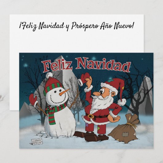 Feliz Navidad - Tarjeta DE felicitación DE Navidad Feestdagenkaart (Voorkant / Achterkant)