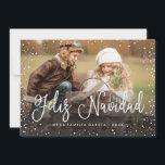 Feliz Navidad | Tarjeta DE Navidad Feestdagenkaart<br><div class="desc">Tarjeta DE Navidad bedriegt foto y diseño DE La nieve</div>