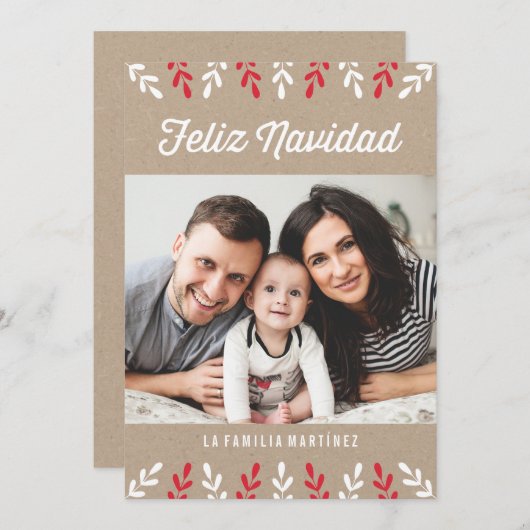 Feliz Navidad | Tarjeta DE Navidad Feestdagenkaart (Voorkant / Achterkant)