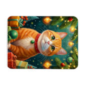 Feliz navidad te desea mi gato naranja magneet (Horizontaal)