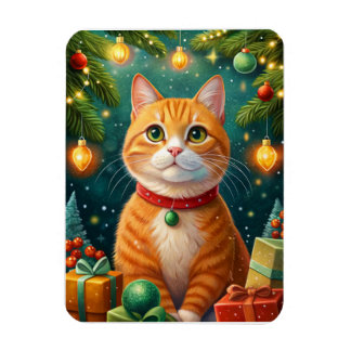 Feliz navidad te desea mi gato naranja magneet