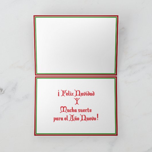 Feliz Navidad-tekstontwerp met pinnen Feestdagen Kaart (Binnen)