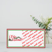 Feliz Navidad-tekstontwerp met pinnen Feestdagenkaart (Staand voorkant)