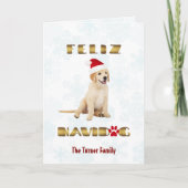 Feliz Navidad Typografie Feestdagen Kaart (Voorkant)