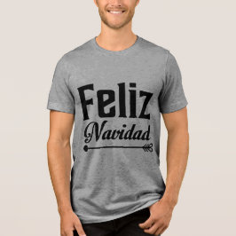 Feliz Navidad Typografie Pijl Tri-Blend Shirt