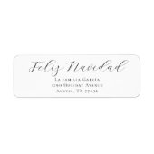 Feliz Navidad Vakantie Post Retouradres Label (Voorkant)