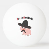 Feliz Navidad. Varkens Pingpongbal (Achterkant)