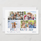 Feliz Navidad Vier Foto Kaart (Voorkant)