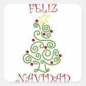 Feliz Navidad Vierkante Sticker (Voorkant)
