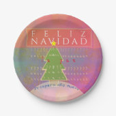 "Feliz navidad" Vrede en Gelukkig Nieuwjaar Papieren Bordje (Voorkant)