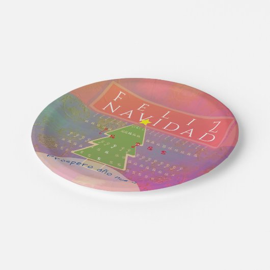 "Feliz navidad" Vrede en Gelukkig Nieuwjaar Papieren Bordje (Gekanteld)