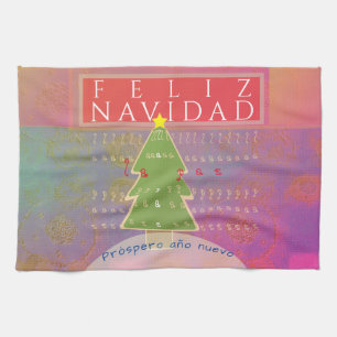 "Feliz Navidad" Vrede en gelukkig nieuwjaar Theedoek
