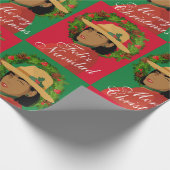 Feliz Navidad Vrolijk Kerst Wrapping Papier (Hoek)