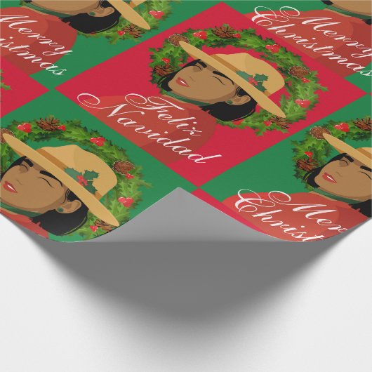 Feliz Navidad Vrolijk Kerst Wrapping Papier (Hoek)