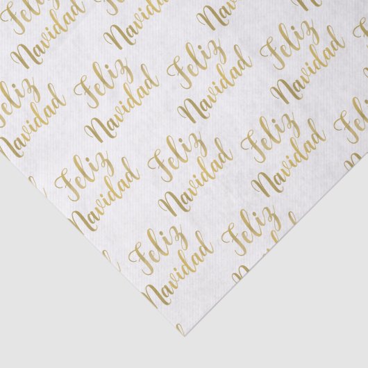 Feliz Navidad Vrolijk Kerstfeest Goud Vakantie Tissuepapier (Detail)