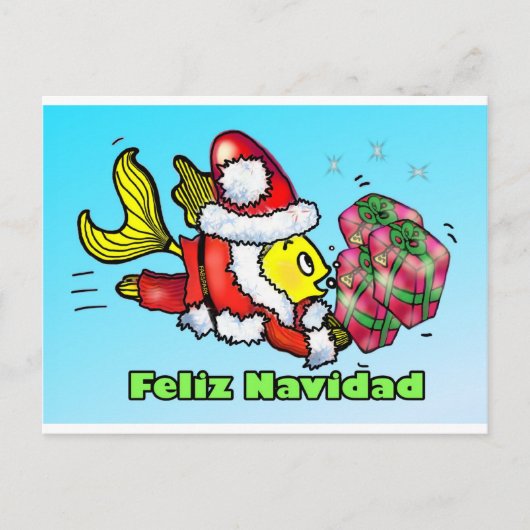 Feliz Navidad, Vrolijk kerstfeest in het Spaans gr Feestdagenkaart (Voorkant)