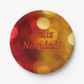 Feliz Navidad. Vrolijk kerstfeest in het Spaans Papieren Bordje (Voorkant)