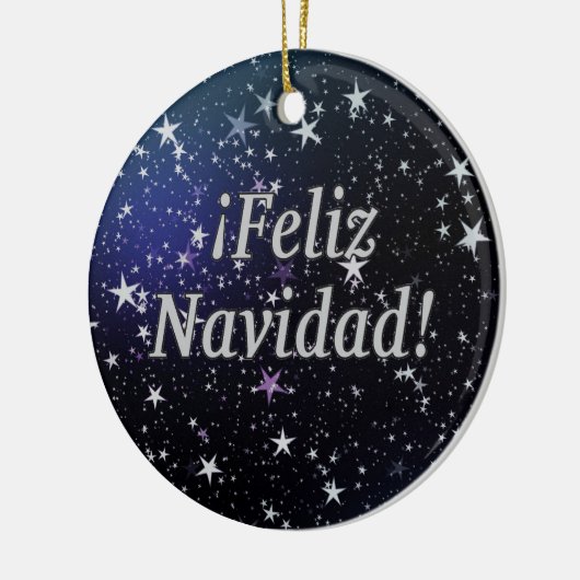 Feliz Navidad. Vrolijk kerstfeest in het Spaans wf Keramisch Ornament (Links)