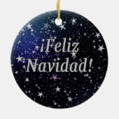 Feliz Navidad. Vrolijk kerstfeest in het Spaans wf Keramisch Ornament (Achterkant)