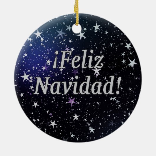 Feliz Navidad. Vrolijk kerstfeest in het Spaans wf Keramisch Ornament (Achterkant)
