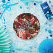 Feliz Navidad. Vrolijk kerstfeest in het Spaans wf Papieren Bordje (Feest)