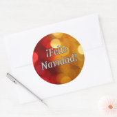 Feliz Navidad. Vrolijk kerstfeest in het Spaans wf Ronde Sticker (Envelop)