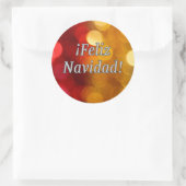 Feliz Navidad. Vrolijk kerstfeest in het Spaans wf Ronde Sticker (Tas)