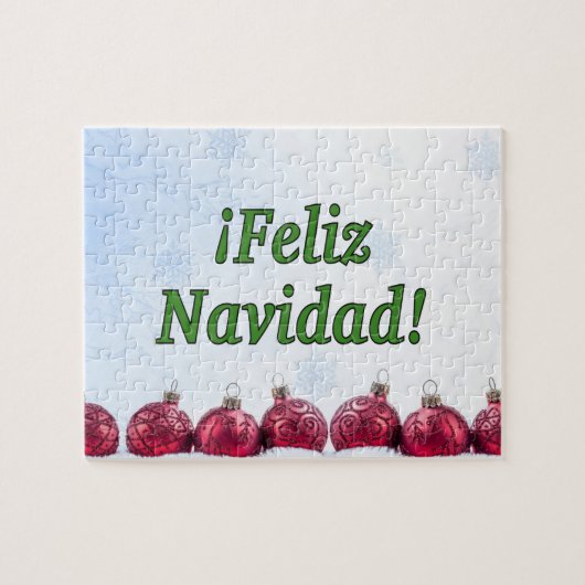 Feliz Navidad. Vrolijk kerstfeest in Spaanse gf Legpuzzel (Horizontaal)
