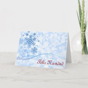 Feliz Navidad Vrolijk Kerstfeest in Spaanse sneeuw Feestdagen Kaart