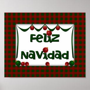 Feliz Navidad - Vrolijk kerstfeest - Muurkunst Poster