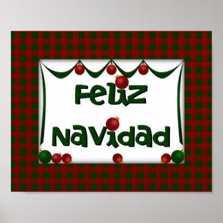 Feliz Navidad - Vrolijk kerstfeest - Muurkunst Poster
