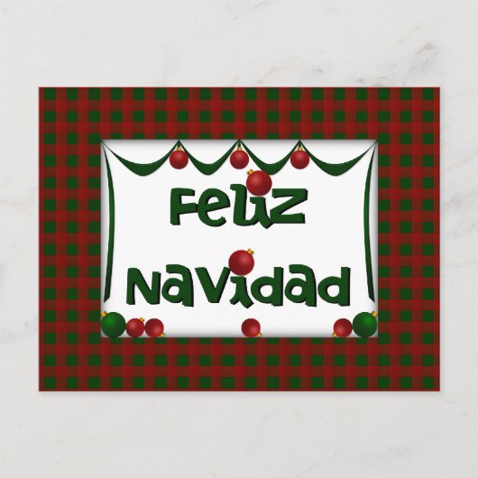Feliz Navidad - Vrolijke Kerstmis - Briefkaart (Voorkant)