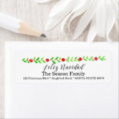 Feliz Navidad, waterverf kerstbanner Etiket (Insitu)