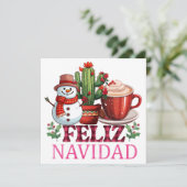 Feliz Navidad Wenskaart, Vrolijk kerstfeest Feestdagenkaart (Staand voorkant)