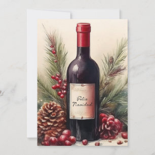 Feliz Navidad wijnfles illustratie Kaart