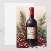 Feliz Navidad wijnfles illustratie Kaart (Voorkant / Achterkant)