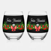 Feliz Navidad Wijnglas Zonder Voet (Achterkant)