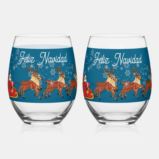 Feliz Navidad Wijnglas Zonder Voet (Achterkant)