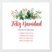 Feliz Navidad Winkeluren Raamsticker (Vel)