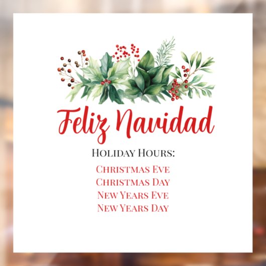 Feliz Navidad Winkeluren Raamsticker (Vel 2)
