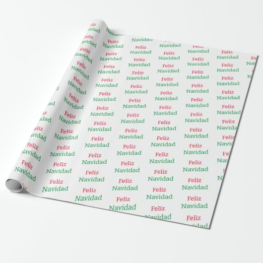 Feliz Navidad Wrapping Paper Cadeaupapier (Uitgerold)