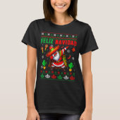 Feliz Navidad Xmas Sweater Santa Sombrero Dabbing  T-shirt (Voorkant)