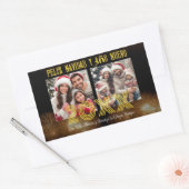 Feliz Navidad y Año Nuevo Elegant Script Foto Rechthoekige Sticker (Envelop)