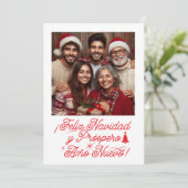 Feliz Navidad y Próspero Año Nuevo con Foto Kaart (Staand voorkant)